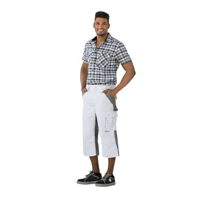 3/4-Hose 2553 reinweiß/zink, Größe 4XL