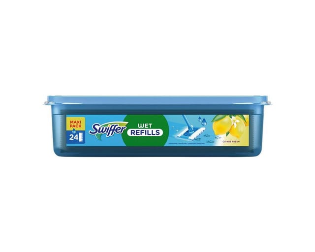 Swiffer Wet Citrus Fresh Reinigungstücher (24er-Pack feuchte Bodentücher mit Citrusfrische)