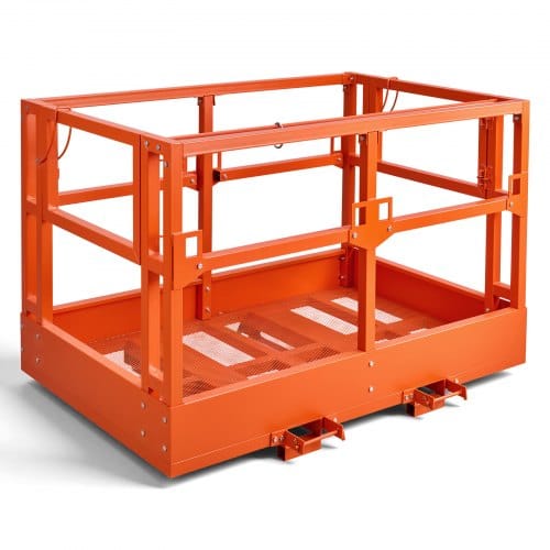 VEVOR Staplerbühne 1817x1220 mm, 907,18 kg Belastbarer Arbeitskorb aus Kohlenstoffstahl, Sicherheitskorb mit 160x60 mm Einfahrtaschen & Verriegelungsstift, Gabelstapler-Arbeitsbühne für Höhenarbeiten