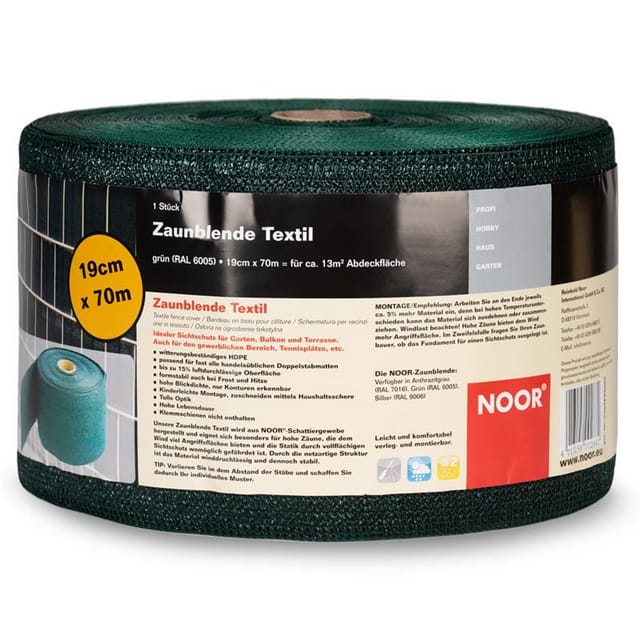 Zaunblende Textil 0,19 X 70 M Grün Ral 6005