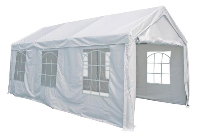 Party-zelt, Weiß, 3 X 6 X 2,8m Incl. Seitenwänden (3 Fenster)