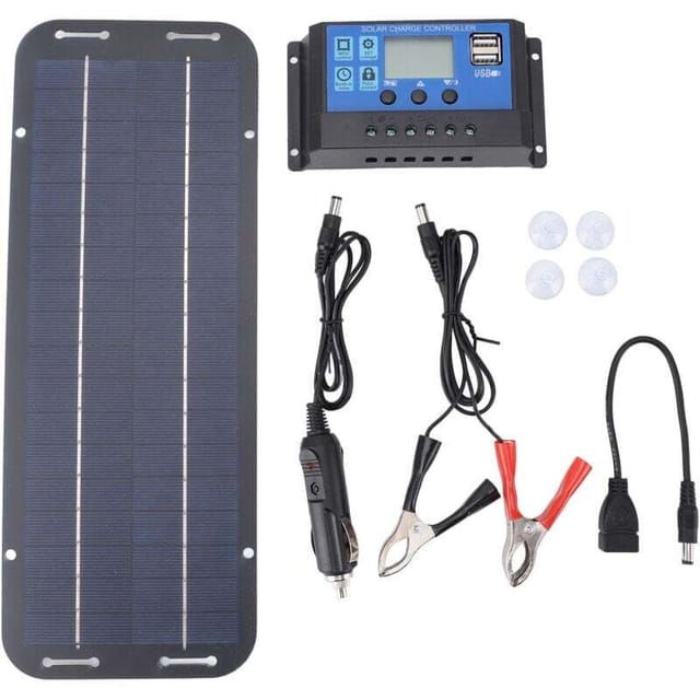 [neuwertig]dubuns 6w 18v Flexibles Solarpanel-ladegerät, Tragbares Wiederaufladbares Solar-autobatterieladegerät Mit Regler