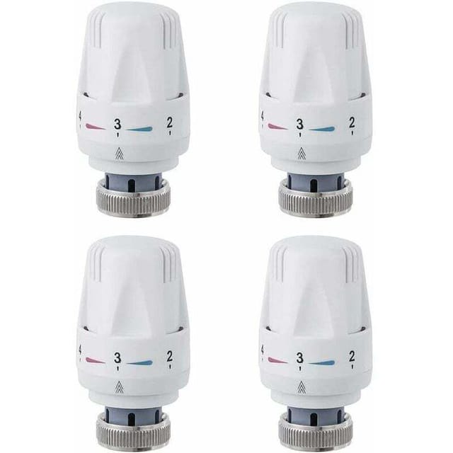 [neuwertig]heizkörperkopf, 4-teiliger Heizkörperventilkopf, Thermostatventil M30 X 1,5, Thermostatkopf Für Waschbecken Und Toilette