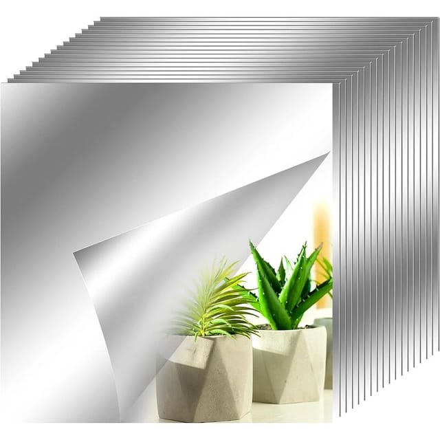 [neuwertig]set Mit 18 Dekorativen, Selbstklebenden Spiegeln (15 X 15 Cm), Abnehmbar. Ideal Für Die Inneneinrichtung Von Badezimmer, Wohnzimmer Und Schlafzimmer.