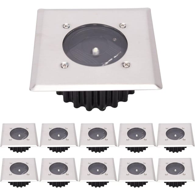 [neuwertig]led-solar-bodenleuchten, 10er-pack, Außenbeleuchtung, Straßenbeleuchtung, Untergrundbeleuchtung, Ip65 Wasserdicht (kaltweiß) [energieklasse A+]