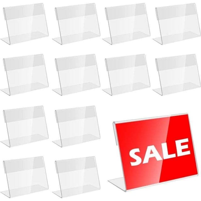 [neuwertig]set Mit 30 Vertikalen Acryl-etikettenhaltern, Acryl-tischetikettenhaltern, Transparenten Etikettenhaltern, Tischständer, Geeignet Für Einkaufszentren Und Büros