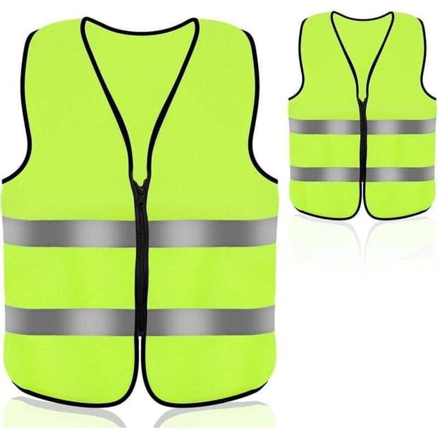 [neuwertig]2er-pack Warnwesten Mit Reißverschluss, Fluoreszierende Sicherheitswesten, Geeignet Für Pannenhilfe Bei Nacht, Ausgestattet Mit Hochwertigen Reflexstreifen (2 Stück)