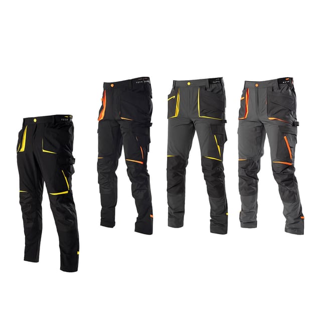 Technosafe Looney Arbeitshose Mit Mehreren Taschen - Xxl - Schwarz / Gelb