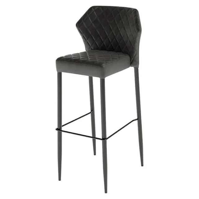 Feros Garten-Barhocker Louis (Stahl, Velours, Schwarz, B x T x H: 46 x 49 x 109 cm)