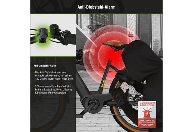 SachsenRAD E-SUV CityBike C5 Centro mit Diebstahlsicherung schwarz