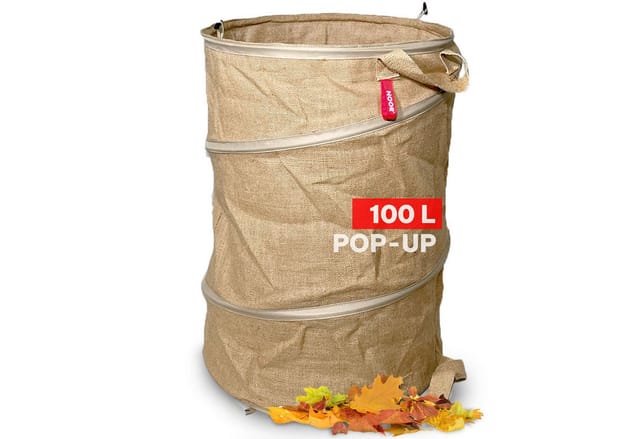 NOOR Gartensack POP-UP faltbar, 100 l, standfester Laubsack für Gartenabfälle & Grünschnitt