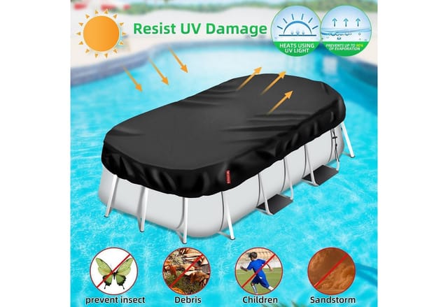 LuxusKollektion Pool-Abdeckplane Poolabdeckung Rechteckig Uv-Schutz Kordelzug StabilitäT 460×230cm