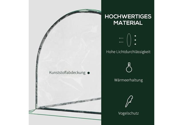 Outsunny Foliengewächshaus Frühbeet mit Tür Pflanzenhaus Pflanzenaufzucht, BxTxH: 200 x 100 x 80 cm, BxLxH: 100 x 200 x 80 cm, 0.1 mm Wandstärke, Treibhaus 1-St., Gewächshaus, für Außenbereich, Transparent+Grün