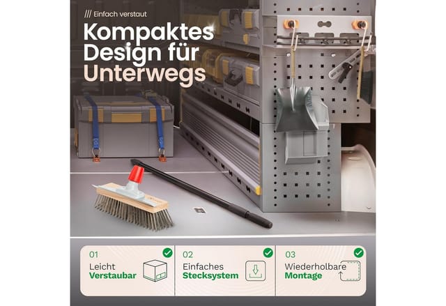 Novaliv Kehrgarnitur 30763-19444-1x, (1-tlg), Novaliv Robuster Drahtbesen mit Stiel - Stahlbesen mit Teleskopstiel
