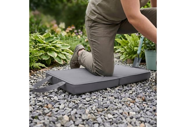 Relaxdays Kniekissen, Faltbar, Garten, Werkstatt, Yoga, Schaumstoff, Tragegriffe, Hxbxt: 6 X 61 X 34 Cm, Kniehilfe, Grau