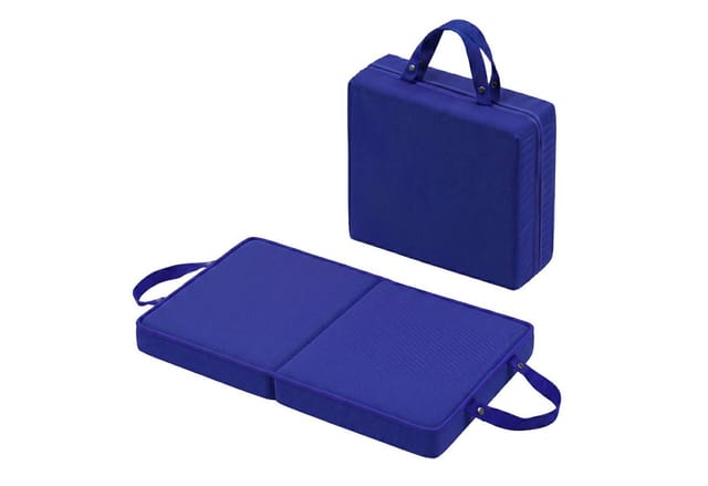 Relaxdays Kniekissen, Faltbar, Garten, Werkstatt, Yoga, Schaumstoff, Tragegriffe, Hbt: 6x61x34 Cm, Kniehilfe, Dunkelblau