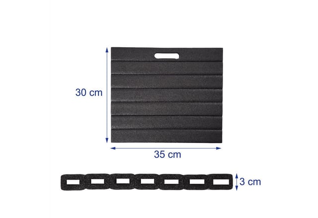 Relaxdays Kniekissen, 2er Set, Garten, Werkstatt, Yoga, Schaumstoff, Tragegriffe, Hbt 3 X 35 X 30 Cm, Kniehilfe, Schwarz