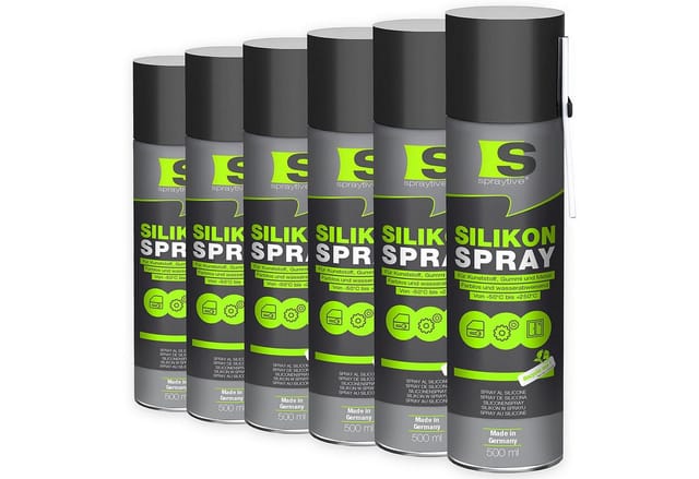 Spraytive 6x 500ml Silikonspray - Farbloses Schmier- & Gleitspray Für Auto & Haushalt