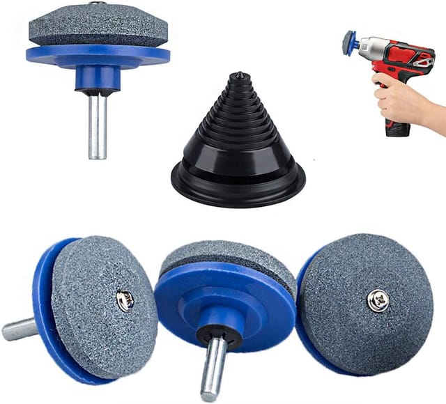4 Stück Rasenmäher-messerschärfer, Universal-handbohrmaschinen-messerschärfer Mit 1 Balancer-schärfer Für Garten, Hof, Küche, Blau