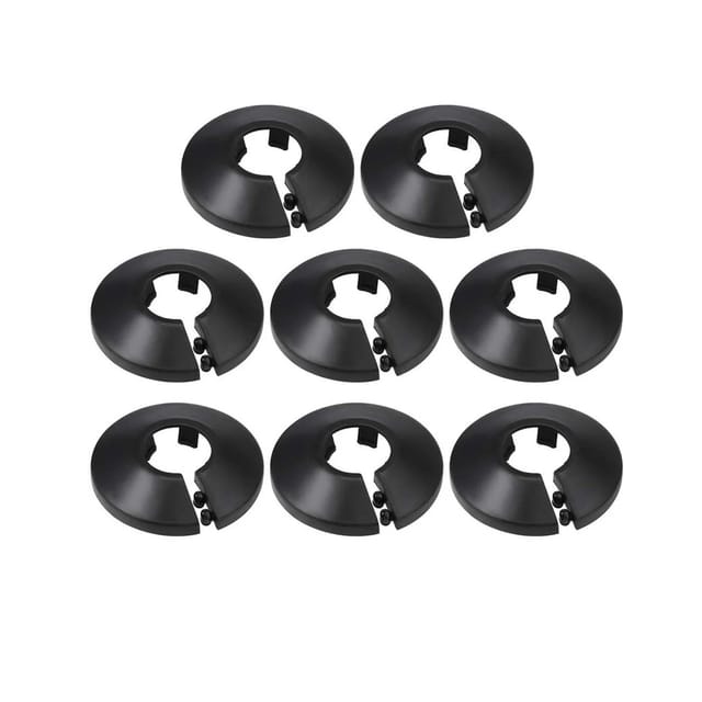 16 Mm Rohrabdeckung, Dekoration, Pp, Heizkörper-rosette, Wasserrohr-wandabdeckung, Schwarz, 8 Stück
