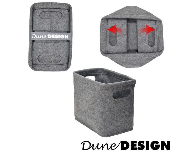 DuneDesign Toilettenpapier Aufbewahrungs Box aus Filz 2er Set für 8 Rollen