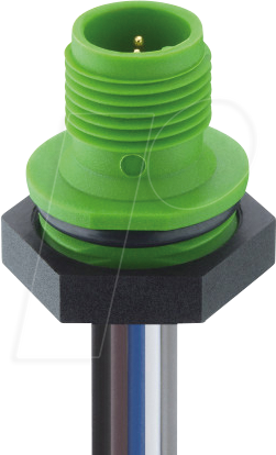 LUT 1230-04-105 - Einbausteckverbinder, M12, 4 pol, Stecker, grün