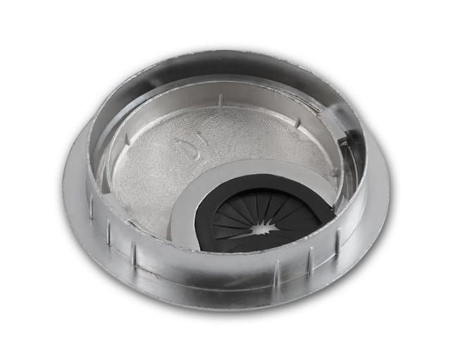 McPower Kabelkanal Kabeldurchführung WB-02, Metall, silber, Ø70mm