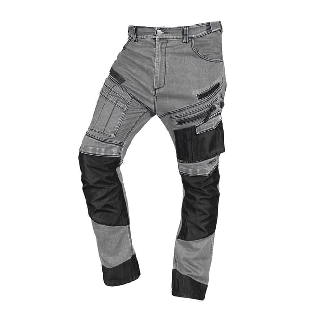 Arbeitshose Aus Denim, Verstärktes Oxford-gewebe, Grau, Größe Xl
