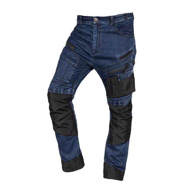 Arbeitshose Aus Denim, Verstärktes Oxford-gewebe, Marineblau, Größe L