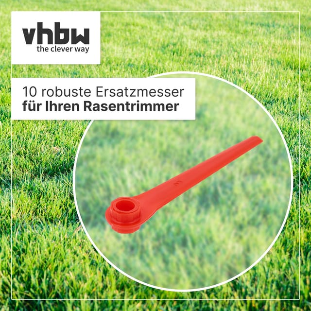 10 Messer Klingen für Gardena AccuCut 2417 2417-20 400Li 8840 Rasentrimmer rot
