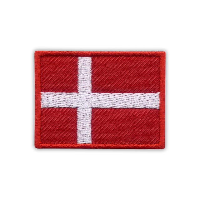 Aufnäher Mit Dänischer Flagge – Selbstklebende Rückseite – Gestickter Aufnäher/abzeichen/emblem