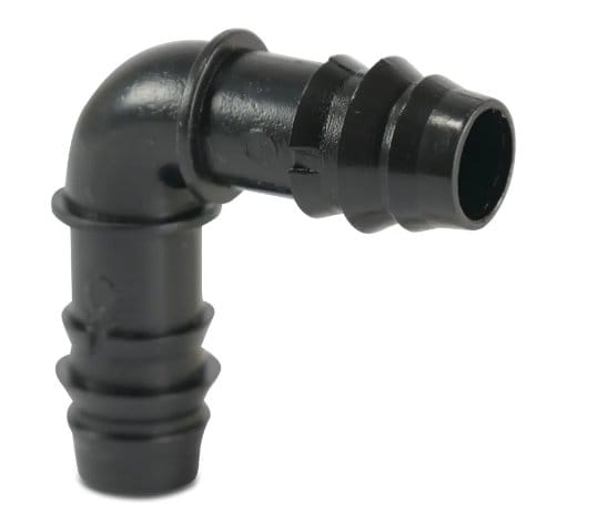 90°-rohrbogen, Pom 20 Mm Gewellt, 4-stegig, Schwarz