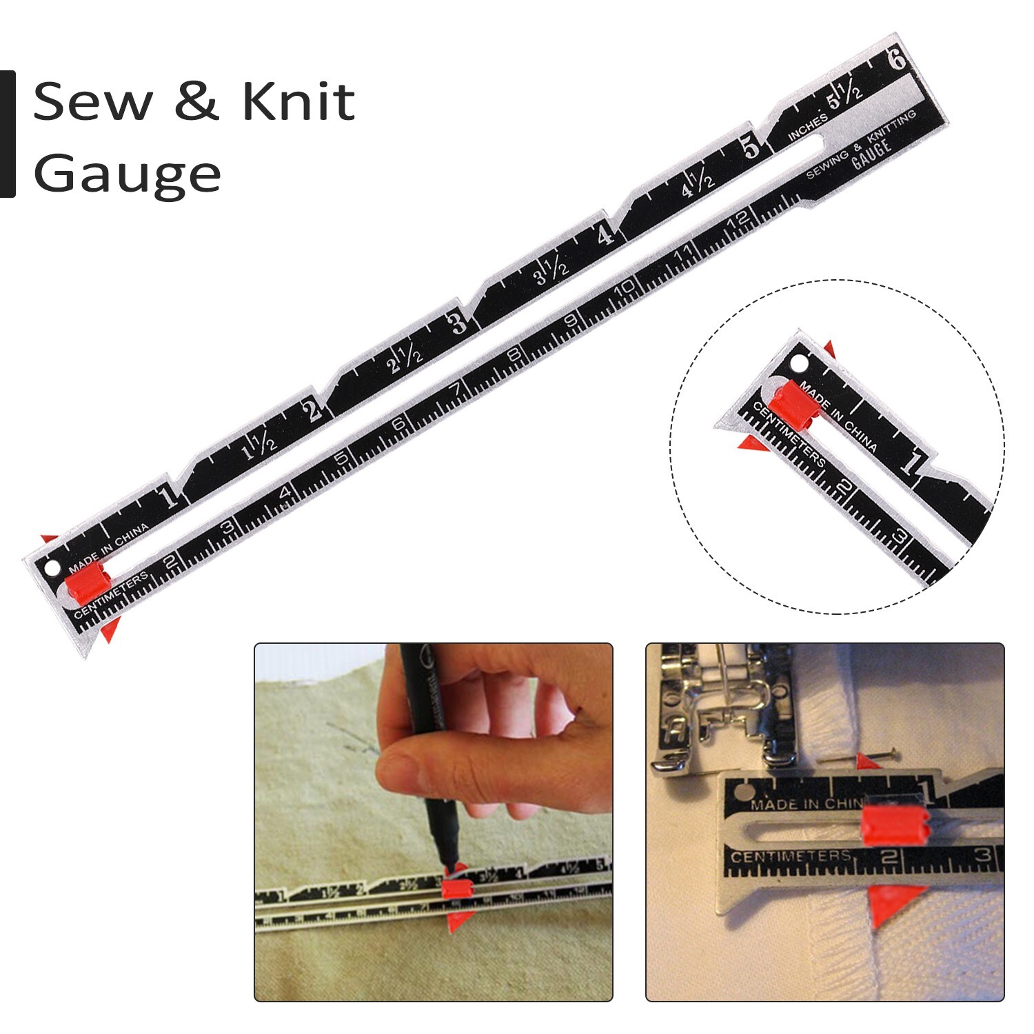 Nähen & Stricken Lineal Mit Gleitend Messgerät - Präzise Maßband Of Säume & Bild 11