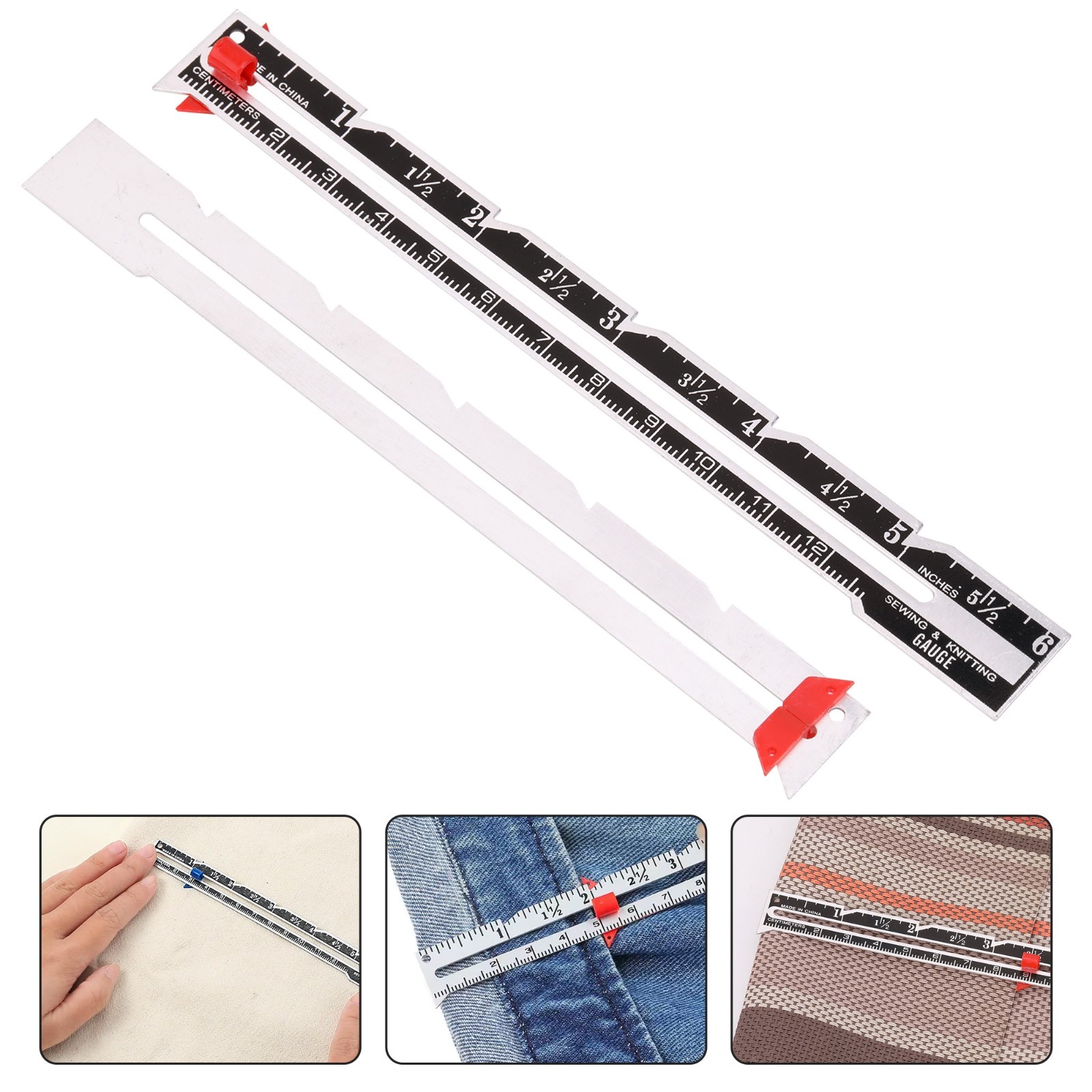 Nähen & Stricken Lineal Mit Gleitend Messgerät - Präzise Maßband Of Säume & Bild 4