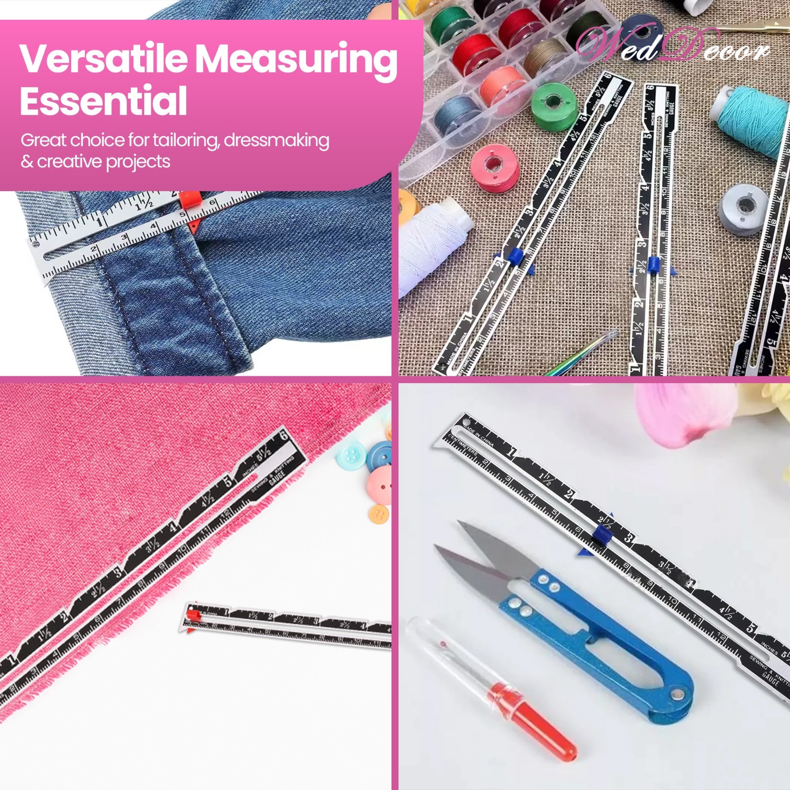 Nähen & Stricken Lineal Mit Gleitend Messgerät - Präzise Maßband Of Säume & Bild 6