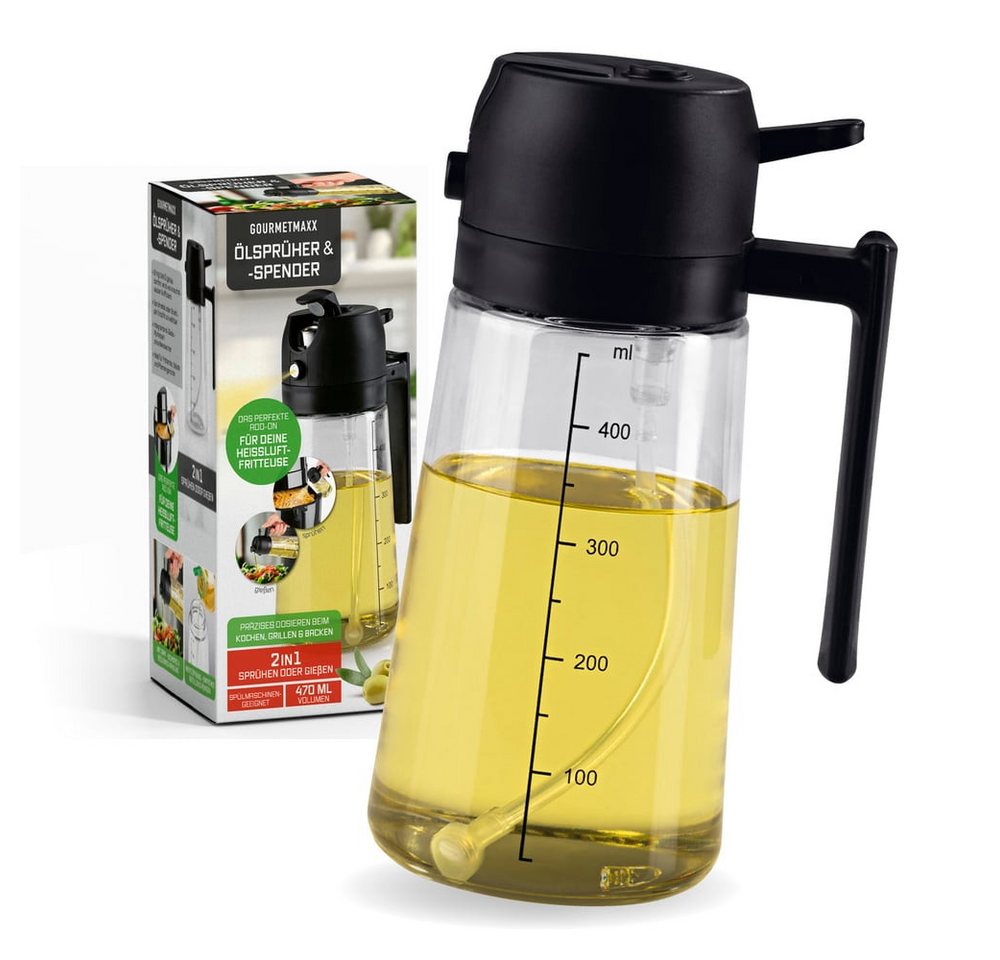 GOURMETmaxx Ölsprühflasche 470ml schwarz