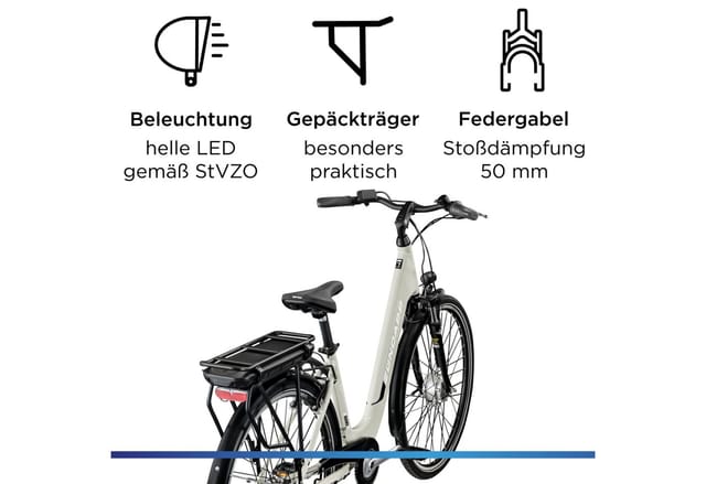 Zündapp Z600 E-Cityrad 28 Zoll – stilvoll & komfortabel durch die Stadt mit 536 Wh Power