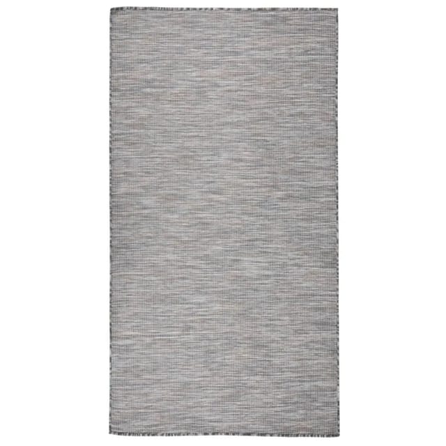vidaXL Outdoorteppich Flachgewebe 80x150 Cm Braun Und Schwarz 1123983