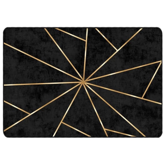 vidaXL Teppich Waschbar Schwarz Und Golden 160x230 Cm Rutschfest 1928091
