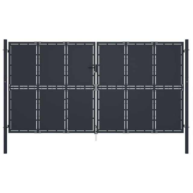 vidaXL Gartentor Stahl 400 x 200 cm Anthrazit 144534