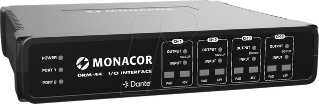 MON DRM-44 - Bidirektionale Analog 8x8 Dante® Matrix, DSP