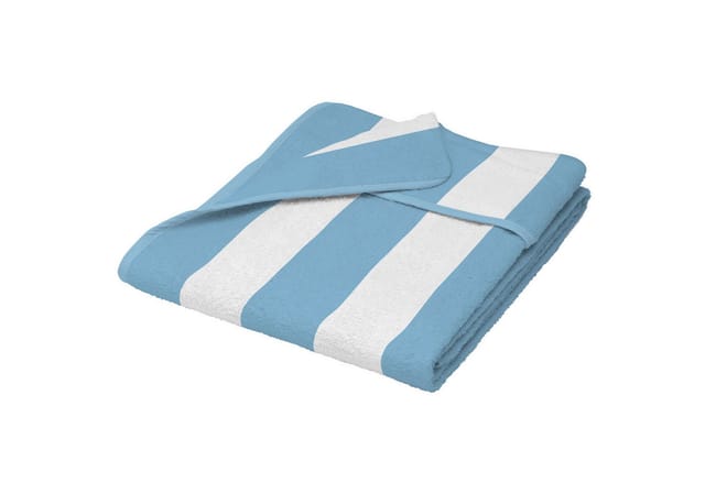Beautissu Handtuch Handtuch Cassiss 200x75cm Blau-Weiß-gestreift, Auflage Gartenliege Handtuch Strandtuch Poolliege Garten & Strand
