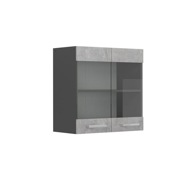 Vicco Glashängeschrank R-Line, Beton/Anthrazit, 60 cm (1-St)