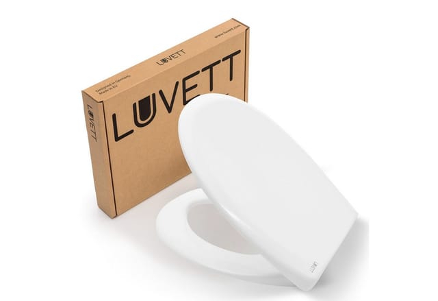 LUVETT WC-Sitz Premium C770 mit Absenkautomatik, Duroplast sanitär, O-Form (Inklusive 3 Befestigungsarten), mit Original SoftClose® Absenkautomatik, Duroplast