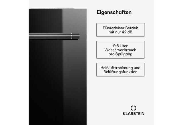 Klarstein Standgeschirrspüler Luxara Einbauspülmaschine 60 cm 14 Gedecke 8 Programme 1900W AquaStop 10048268, Einbau-Spülmaschine Geschirrspüler 60 cm 14 Maßgedecke leise