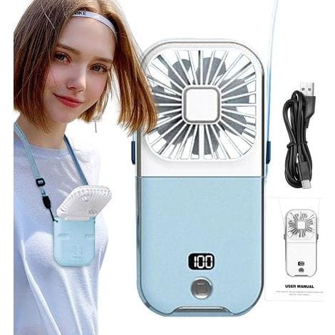 Tragbarer Nackenventilator Leise Usb Halsventilator Wiederaufladbar Mit Regelbaren Geschwindigkeitsstufen Klappbar Für Home Office, Sport & Outdoor