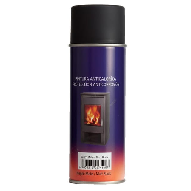 Hitzebeständige Sprühfarbe 400 Ml, Mattschwarz Kamin Und Pelletofen