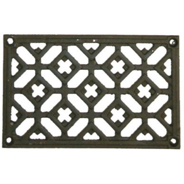 Rejilla De Ventilación Rectangular De Hierro Fundido Para Encastrar 16x10 Cm Negra Rejilla Decorativa