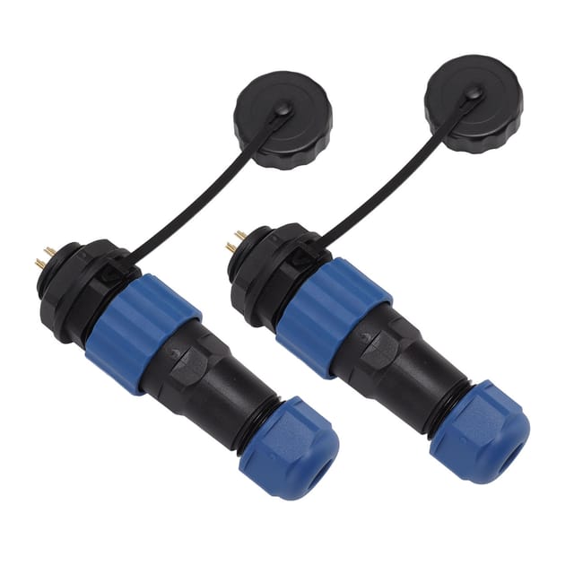 Packung Mit 2 Wasserdichten Sd16-luftfahrtsteckverbindern (schutzart Ip68): Sd16-buchse, Sd16-stecker, G3/8-gewinde, 4-polige Sd16-überwurfmutter.