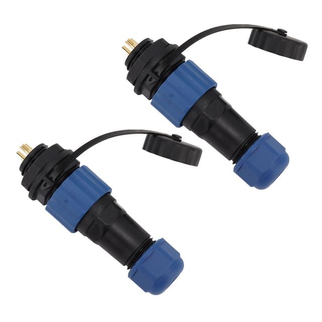 Packung Mit 2 Wasserdichten Sd16-luftfahrtsteckverbindern (schutzart Ip68): Sd16-buchse, Sd16-stecker, G3/8-gewinde, 3-polige Sd16-rückmutter